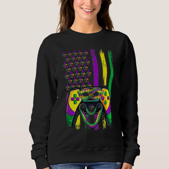 Sweatshirt Video Game Flag Beads Kids Mardi Gras Shirts, Game (Devant)