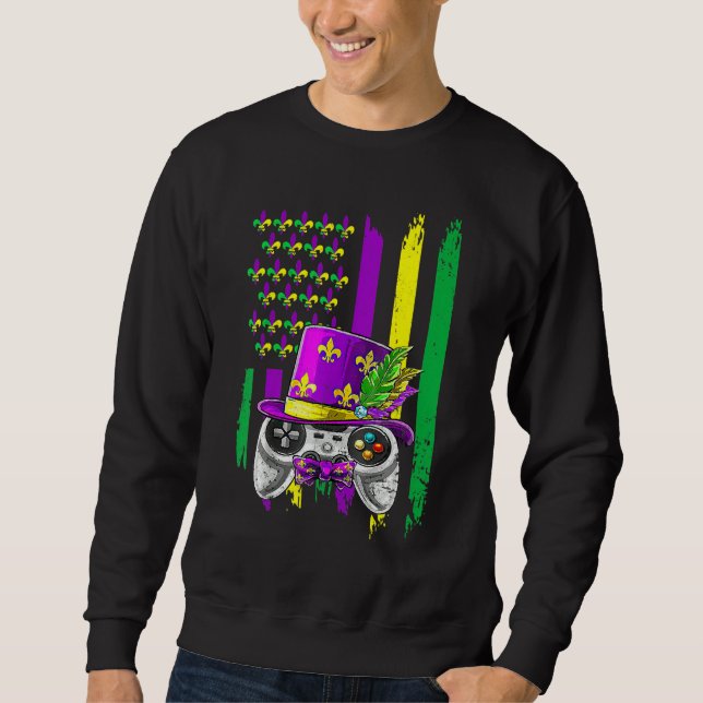 Sweatshirt Video Game Flag Beads Kids Mardi Gras Shirts, Game (Devant)