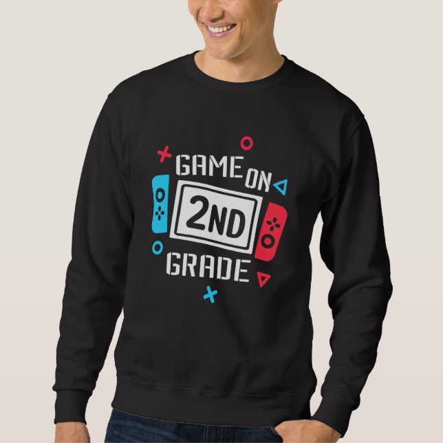 Sweatshirt Video Game On 2nd Grade for Kids Teachers Back To  (Devant)