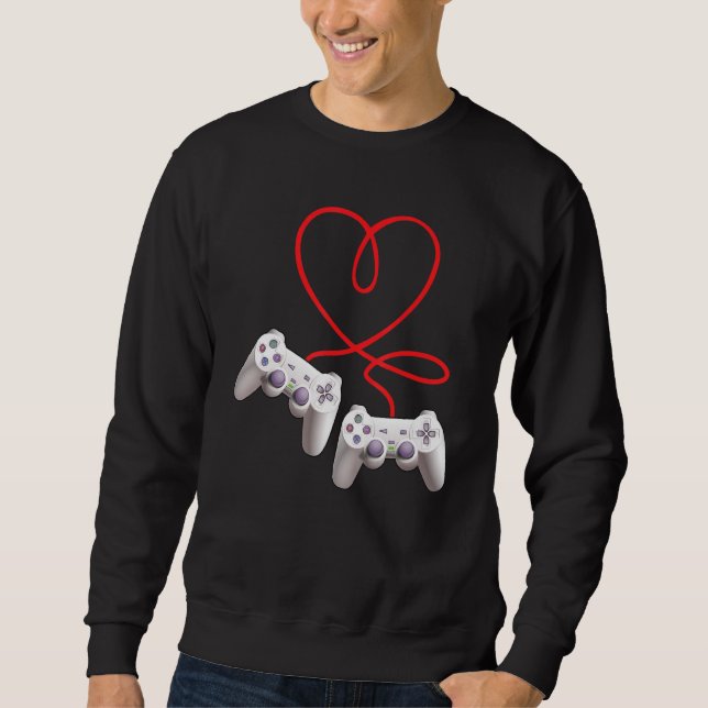 Sweatshirt Video Gamer Heart Controller Valentine's Day  Kids (Devant)