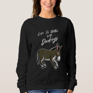 Sweatshirt Vie avec ânes mignonette bébé âne