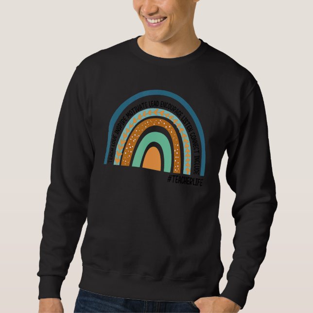 Sweatshirt Vie Enseignant À Propos Enseigner L'Amour Inspirer (Devant)