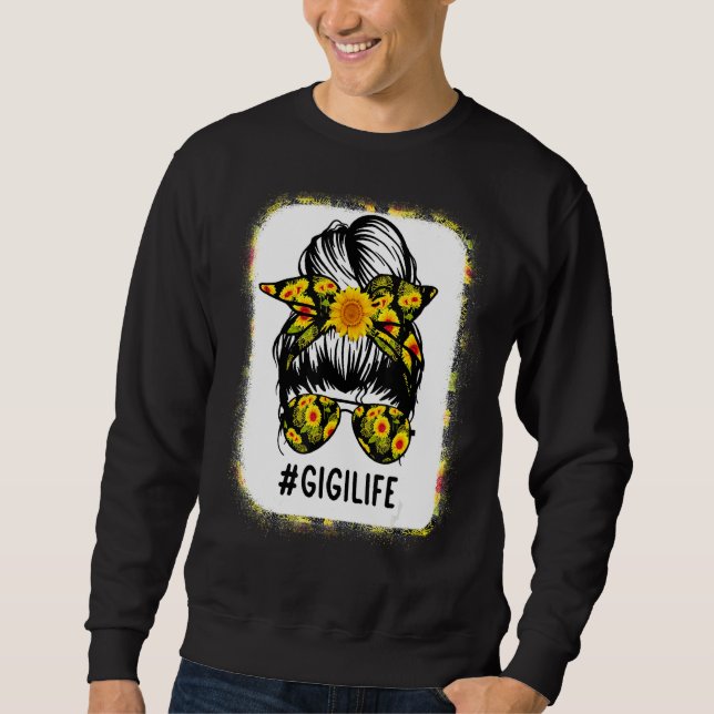 Sweatshirt Vie Gigi Bleached Avec Sunflower Messy Bun (Devant)