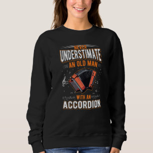 Sweatshirt Vieil homme accordéon orgue à main grand-père acco