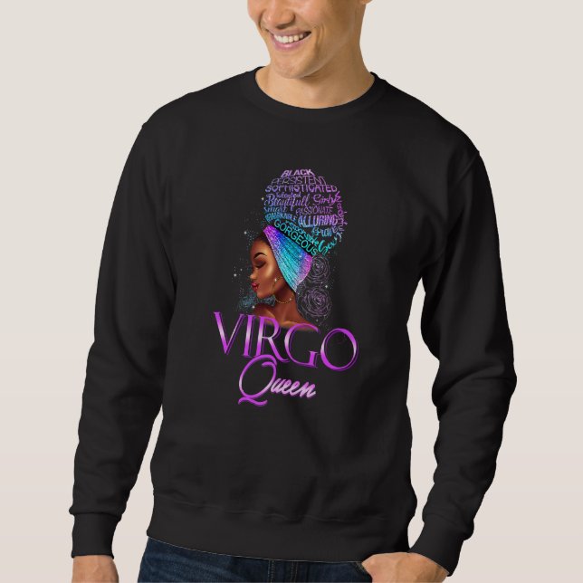 Sweatshirt Vierge violette Reine Africaine Américaine Femme A (Devant)