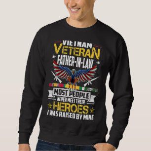 Sweatshirt Vietnam Vétéran Père En Droit Élevé Par Mon Héros 