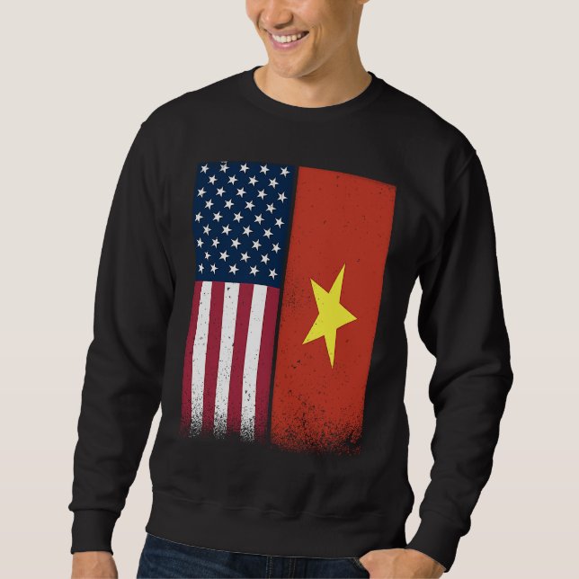 Sweatshirt Vietnam  Vietnamese American Flags Proud USA Vietn (Devant)