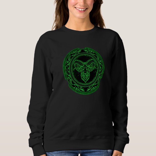 Sweatshirt Viking Celtic Ram Aries Zodiac  1 (Devant)