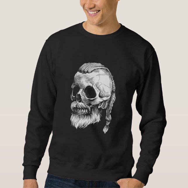 Sweatshirt Viking Nordic Skull Norse Pagan Mythology (Devant)