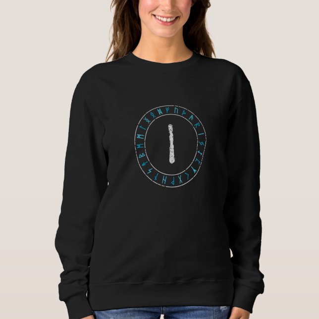 Sweatshirt Viking Rune Isa Runic Circle Norse Mythology Celti (Devant)
