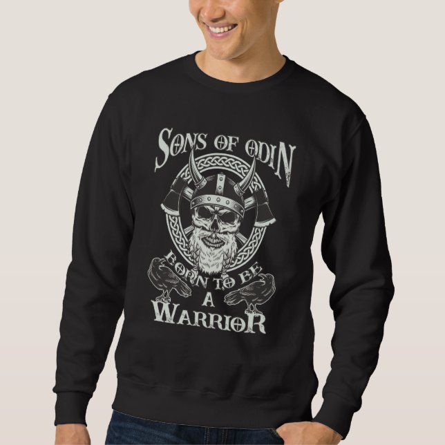 Sweatshirt Viking Sons of Odin Born to be a Warrior Odin's Ra (Devant)