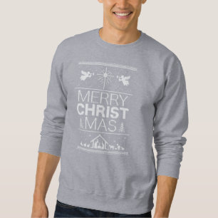 Sweatshirt Vilain Joyeux Chandail de Noël Religieux Noir