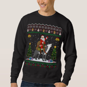 Sweatshirt Vilain Loup Noël Cadeau Père Noël équitation Loup 