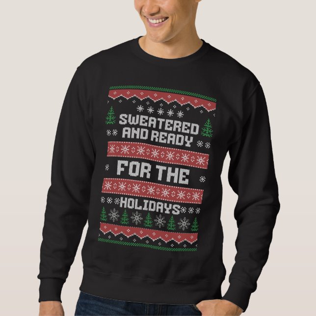 Sweatshirt Vilain Noël Chaud Et Prêt Pour Les Vacances (Devant)