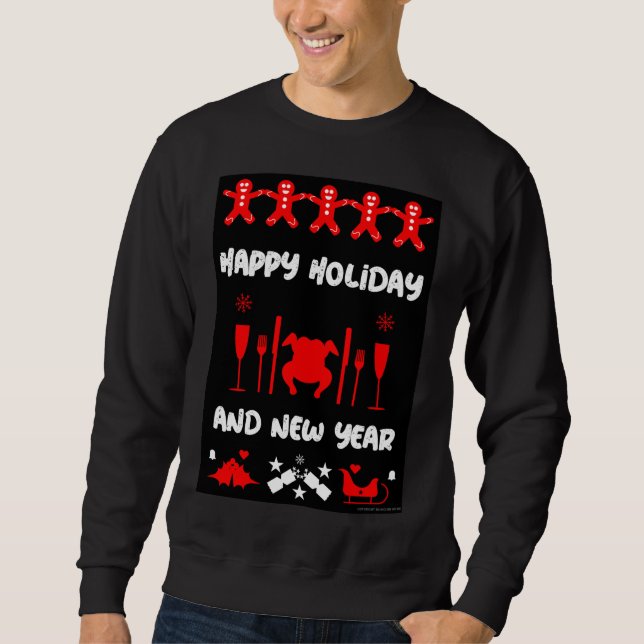 Sweatshirt Vilain pull de fête de bureau de Noël (Devant)