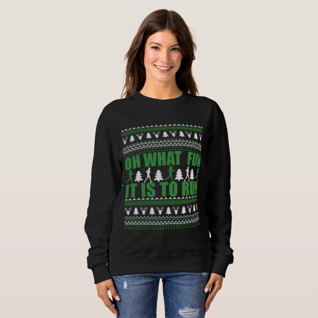 Sweatshirt Vilain pull de Noël Joyeux (Devant entier)