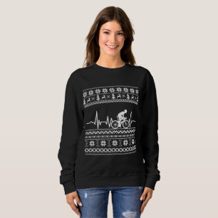 Sweatshirt Vilain pull Joyeux Noël à vélo