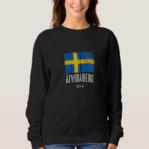 Sweatshirt Ville D'Åtvidaberg Suède Voir Drapeau Suédois Merc