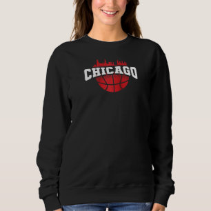 Sweatshirt Ville De Chicago Accueil Basketball Skyline Souven