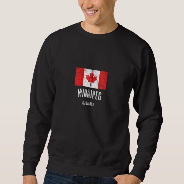 Sweatshirt Ville De Winnipeg Canada Pavillon Canadien Zip (Devant)