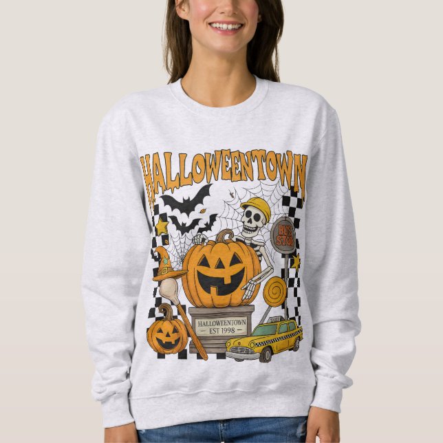 Sweatshirt ville d'Halloween  (Devant)