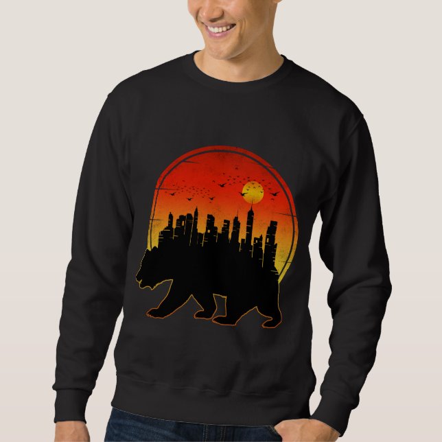 Sweatshirt Ville du coucher de soleil de l'ours (Devant)