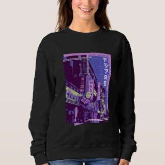 Sweatshirt Ville japonaise, Concept d'anime Vaporwave d'esthé