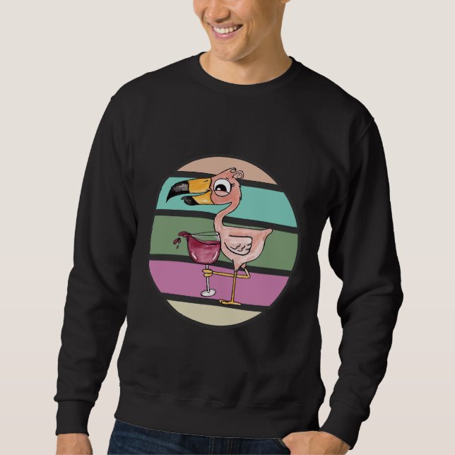 Sweatshirt Vin à boire Flamant rose (Devant)