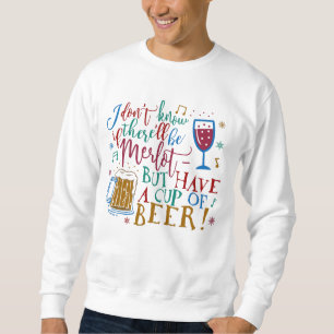 Sweatshirt Vin de merlot de Noël moche Humour