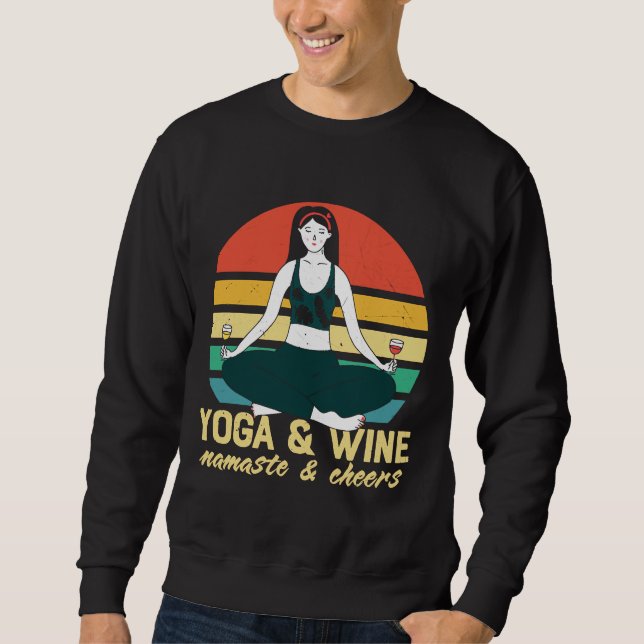 Sweatshirt Vin de Yoga&amp Retro Boire (Devant)