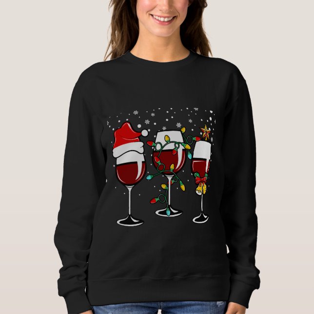 Sweatshirt Vin Dire Vin Lunettes Santa Hat (Devant)