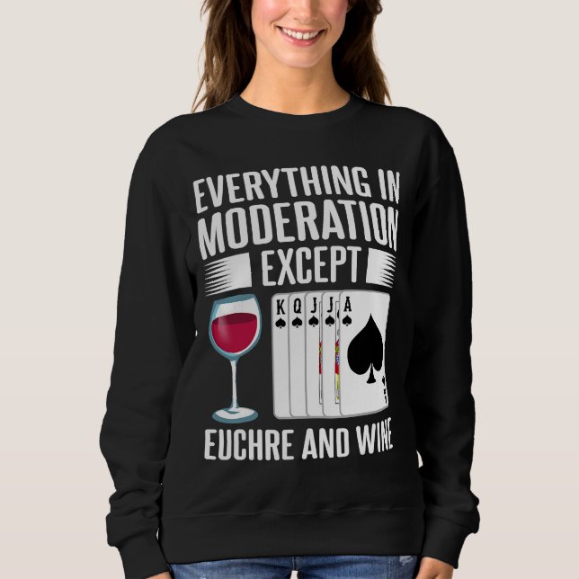 Sweatshirt Vin du Joueur de cartes Euchre (Devant)