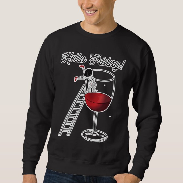 Sweatshirt Vin Enfin Vendredi Week-End Wein (Devant)