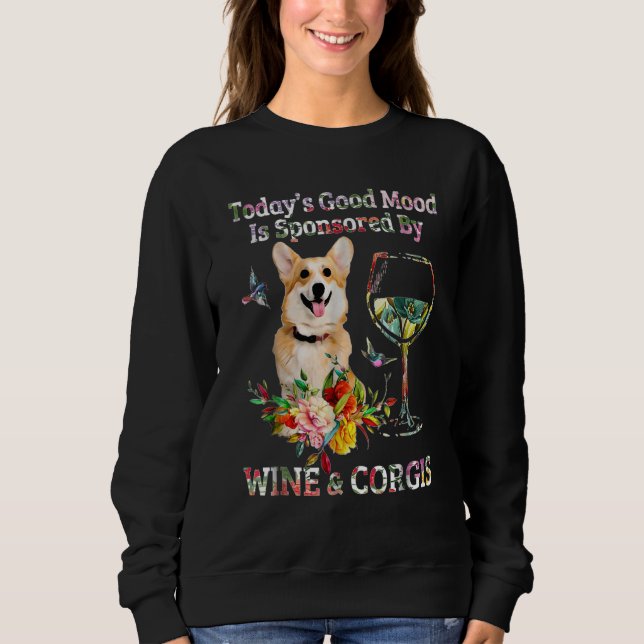Sweatshirt Vin Et Corgis (Devant)