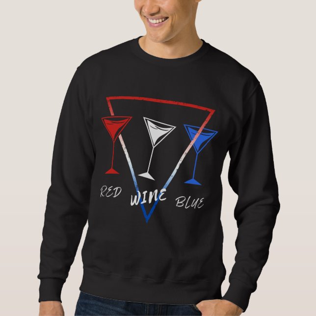 SWEATSHIRT VIN ROUGE BLEU FÊTE DU 4 JUILLET (Devant)