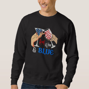 Sweatshirt Vin rouge du 4 juillet et drapeau américain bleu b