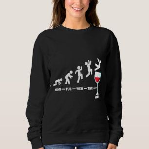 Sweatshirt Vin Vendredi Week-end Semaine Vin Rouge