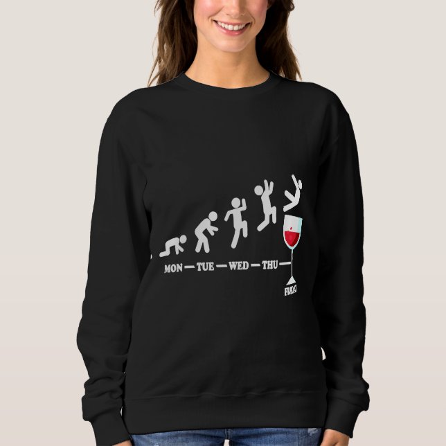 Sweatshirt Vin Vendredi Week-end Semaine Vin Rouge (Devant)