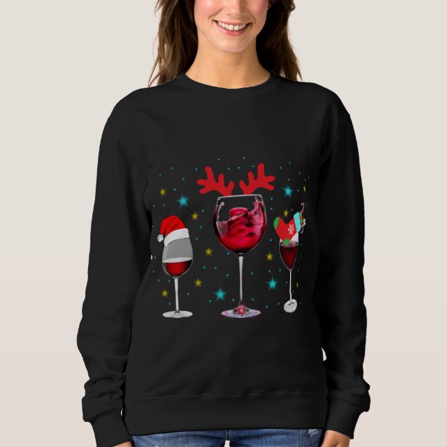 Sweatshirt Vins Santa Hat Reindeer Noël Neige Soc (Devant)
