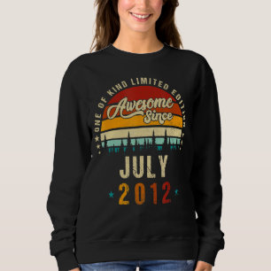 Sweatshirt Vintage 10th Birthday Awesome Since July 2012