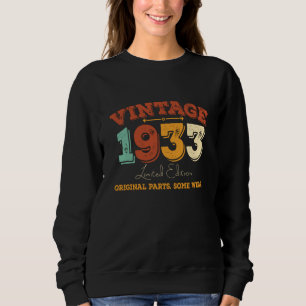 Sweatshirt Vintage 1933 Pièces d'origine Drôle cadeau d'anniv