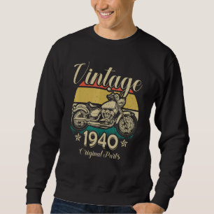 Sweatshirt Vintage 1940 Pièces Original Motorcycle Rider