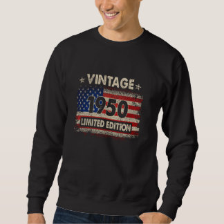 Sweatshirt Vintage 1950 American Flag 75th Birthday Gifts 75