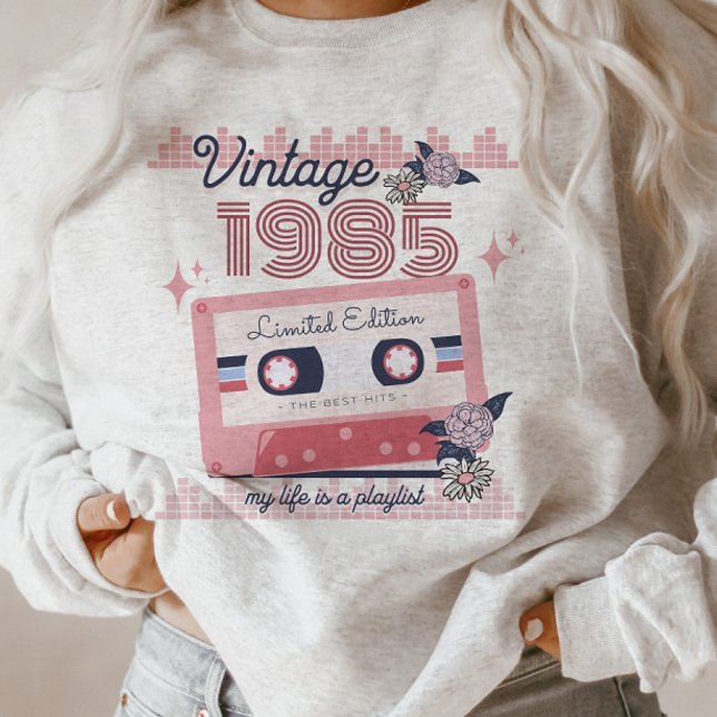 Sweatshirt Vintage 1985 Limited Edition Music Cassette Retro (Créateur téléchargé)
