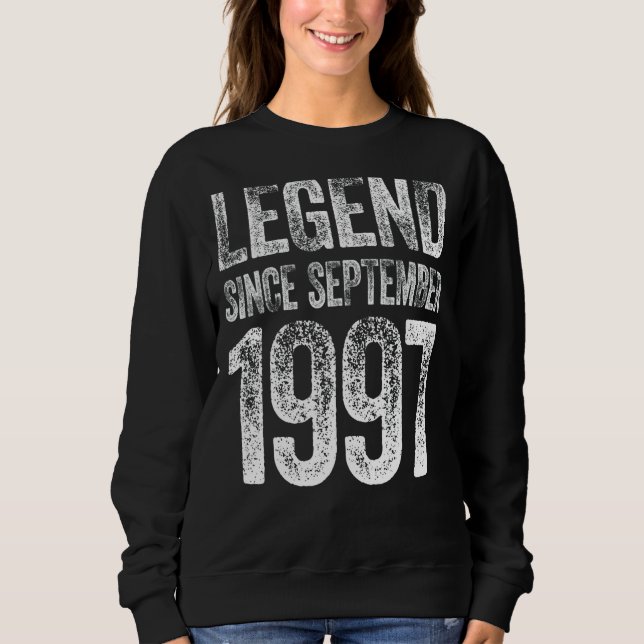 Sweatshirt Vintage 1997 Anniversaire Septembre Né Légende dep (Devant)