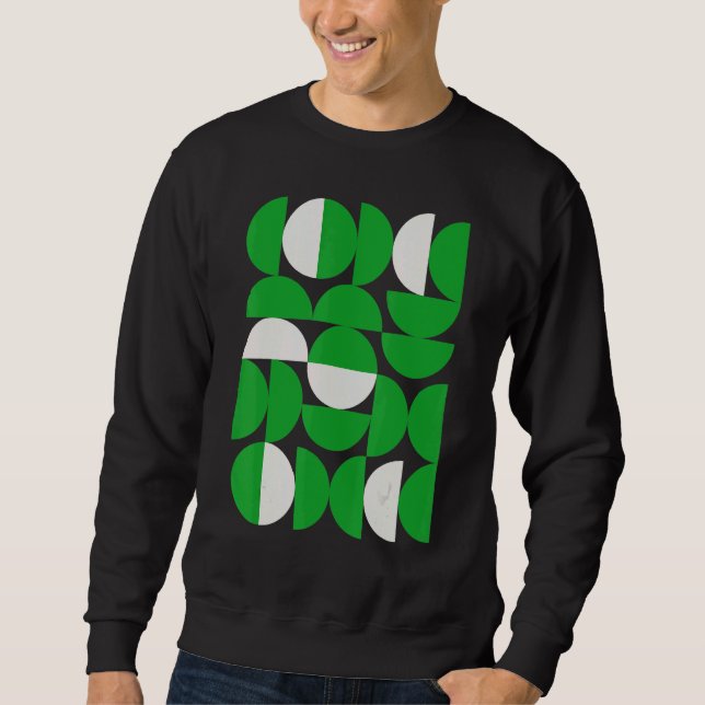 Sweatshirt Vintage 20s Geometric Green Shapes Retro Abstract  (Devant)