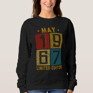 Sweatshirt Vintage 55ème Anniversaire Mai 1967 Né En 1967 55 