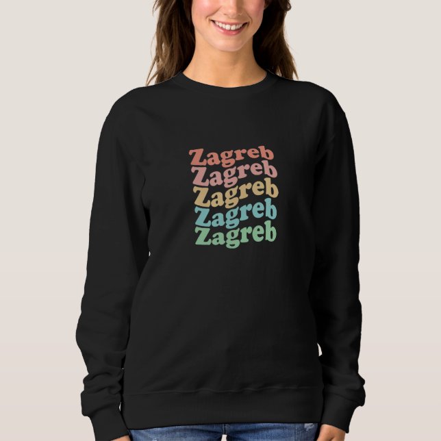 Sweatshirt Vintage 70's Croatia Hippie City - Retro Zagreb (Devant)