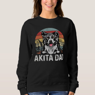 Sweatshirt Vintage Akita Papa Retro Sunset Fête des pères