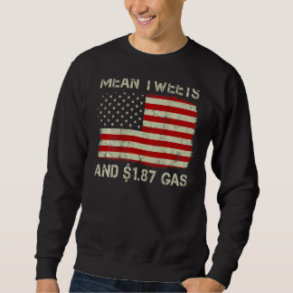 Sweatshirt Vintage Ancien Drapeau Américain Moyenne Tweets Et